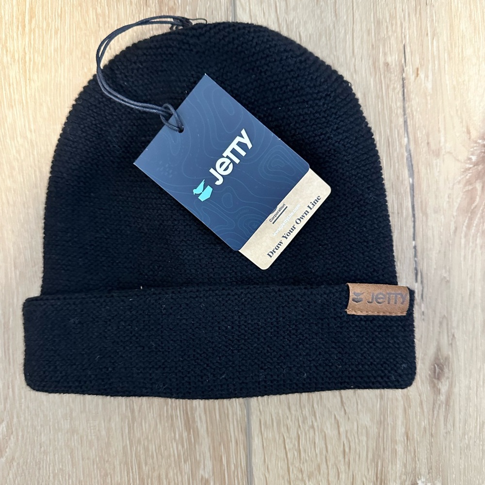 Jetty Black Knit Beanie
